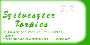 szilveszter korpics business card